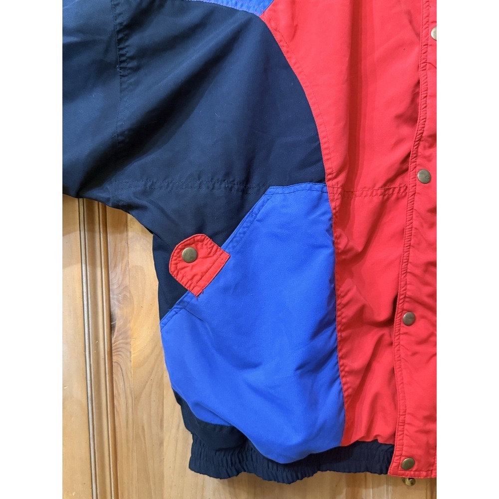Solare Sporta Windbreaker Full Zip Jacket Vintage Size XL Black Red Blue - Picture 3 of 12
